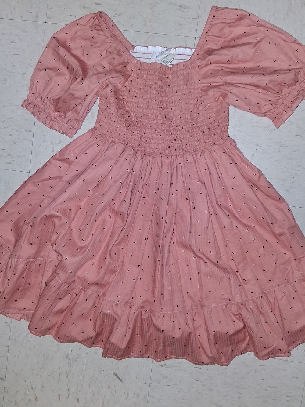 Girls' Smocked Puff-Sleeve Dress - Pink